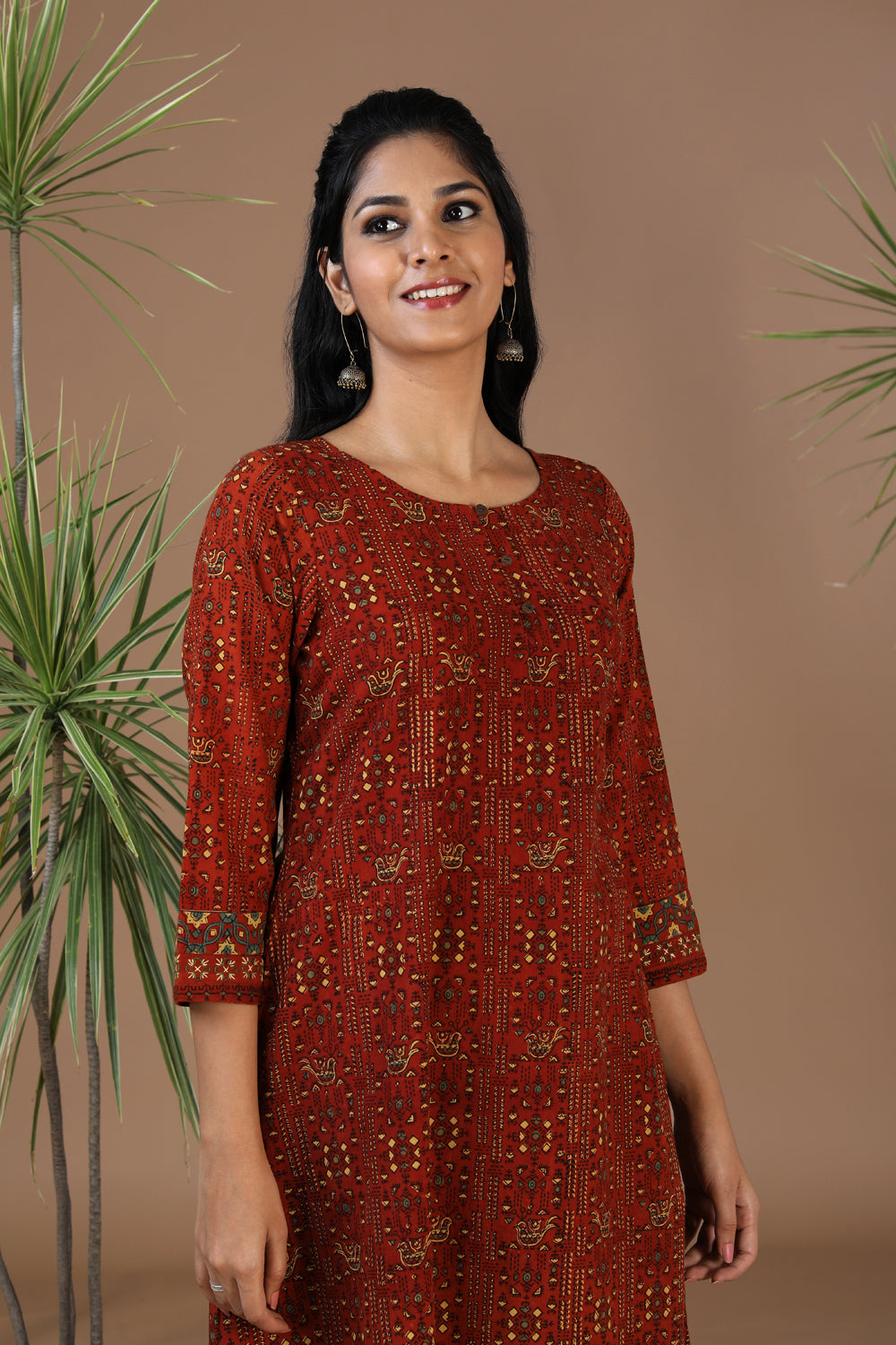 Buy Beige N Sea Green Printed Cotton Silk Kurti Work Wear After Six Wear  Online at Best Price | Cbazaar